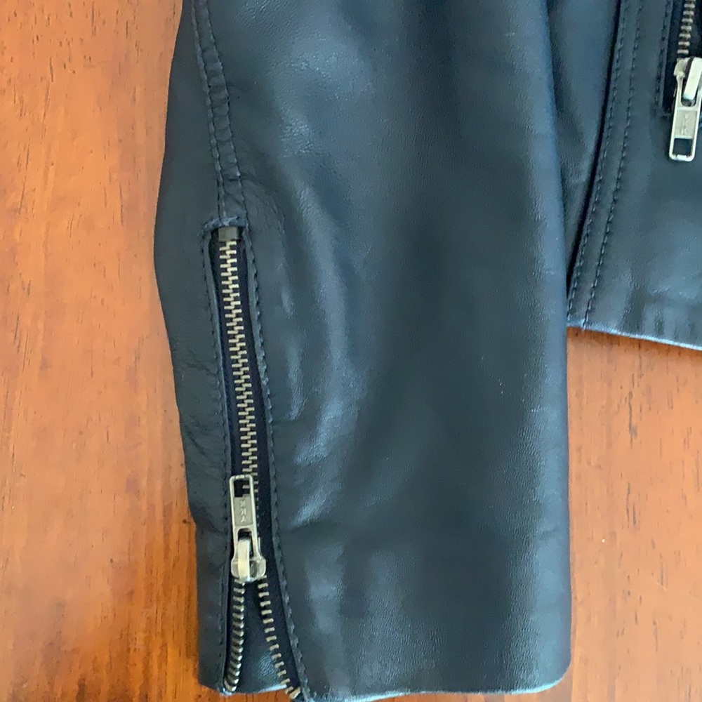 🛵 Genuine vintage leather moto jacket Naf Naf Paris 🇫🇷biker jacket size M - Picture 7 of 14